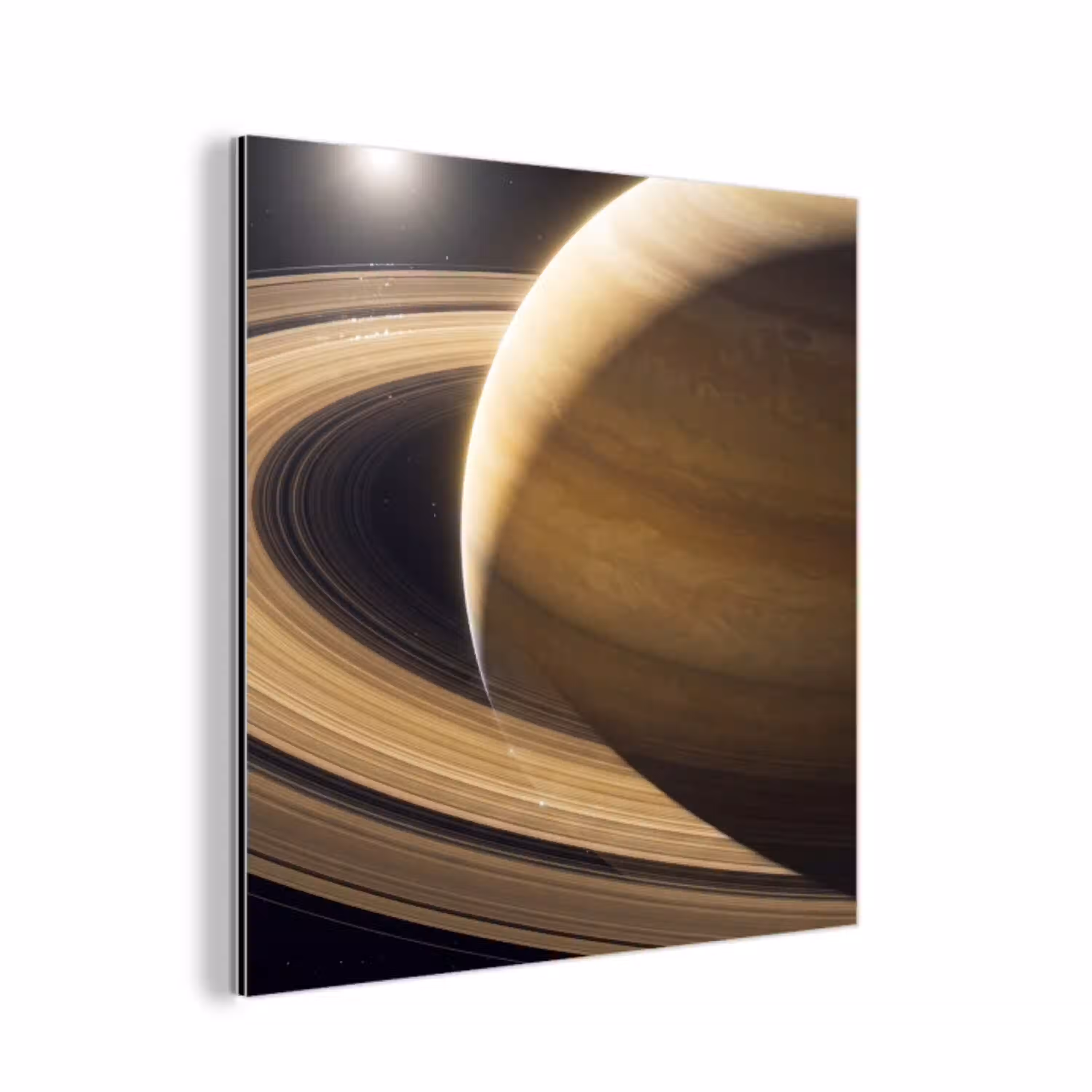 Planeet - Ringen - Ruimte aluminium wit klein -3d
