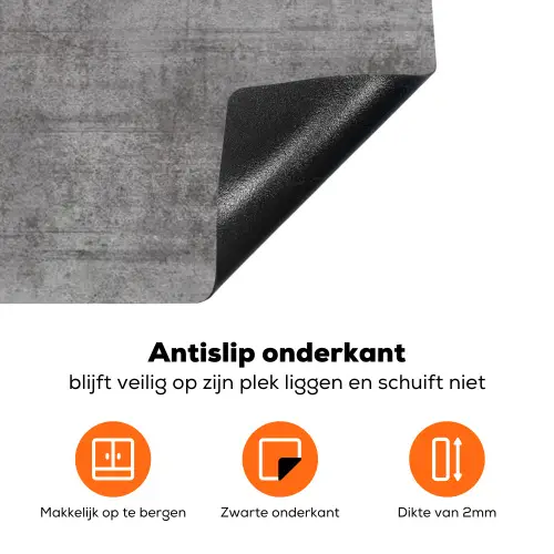 Beton - Patroon - Antiek Inductie beschermer vinyl 3mm klein 276 -zzzzzzz-td-onderkant