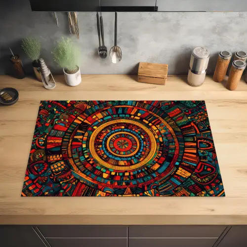 Mandala - Cirkels - Patronen Inductie beschermer vinyl 3mm klein -sfeer5