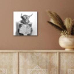 Schotse Hooglander - Dier - Krant - WC aluminium wit klein -sfeer4