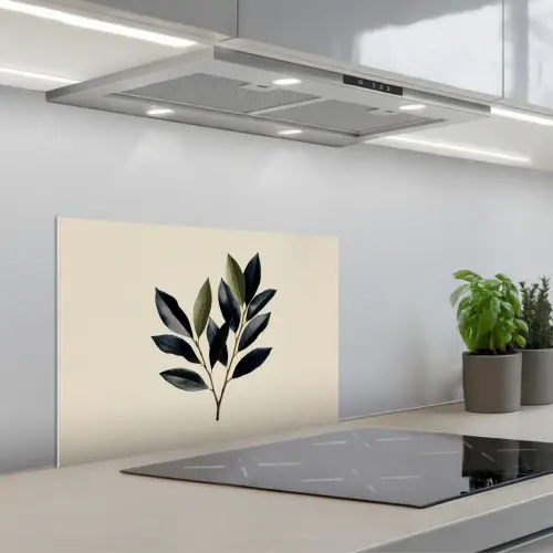 Ovaal - Olijfgroen - Simpel keuken achterwand spatscherm klein -3d_schuin