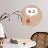 Spreuken - Quotes - Hello! - Robot - Tandwiel - Kinderen Wandcirkel kunststof plaat 5mm dik klein -sfeer4