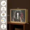 Paard - Dieren - Zwart - Luxe - Modern Light Box met batterij (Wandlamp) middel -USP_websiteoverzichtNL
