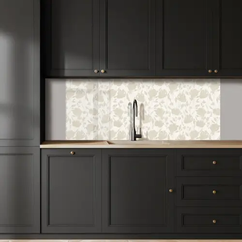 Bloemenpatroon - Silhouet - Wit keuken achterwand 2 middel 871 -sfeer1