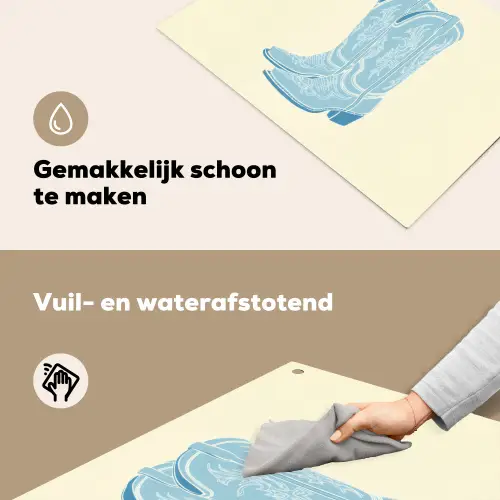 Illustratie - Cowboylaarzen - Patroon Inductie beschemer met haakjes klein -ky-schoon-nl