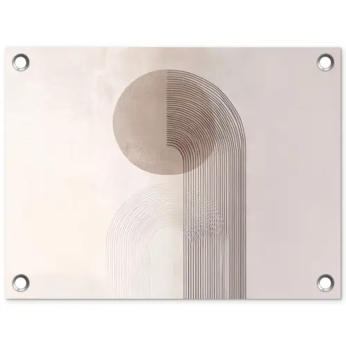 Minimalistisch - Cirkel - Lichtgrijs tuinposter los doek klein -3d