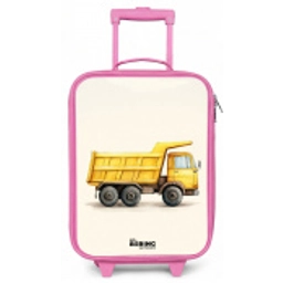 Kiepwagen - Getekend - Geel Kinderkoffer - Roze klein -zz3dotto