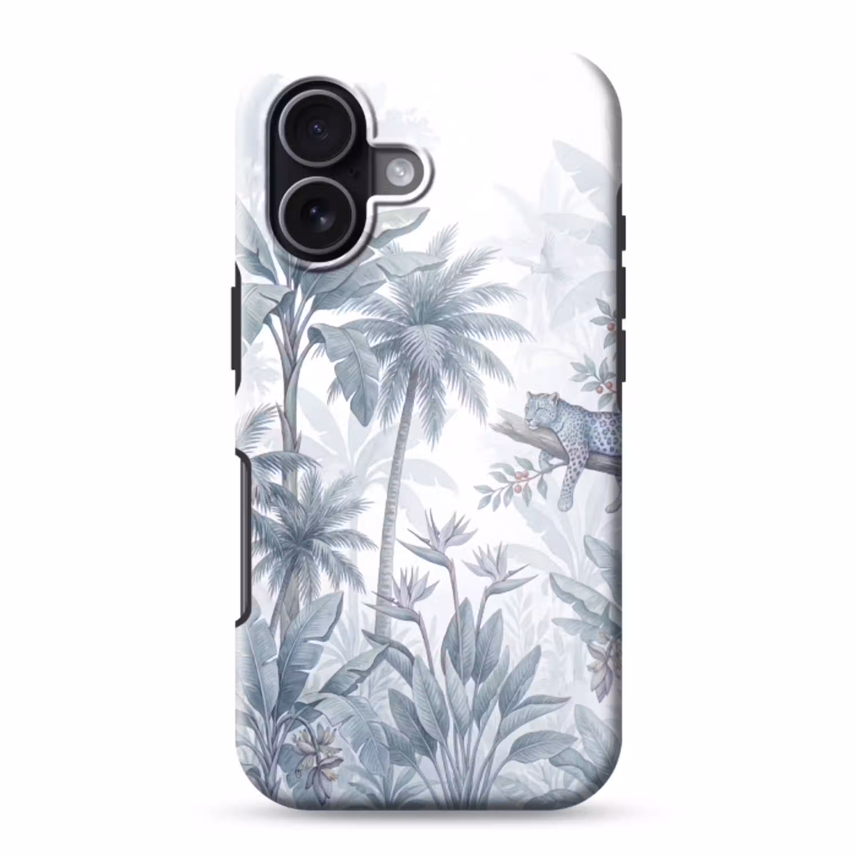 Kat - Tropisch bos - Modern - Grijs Toughcase MagSafe Apple iPhone 17 klein -3d