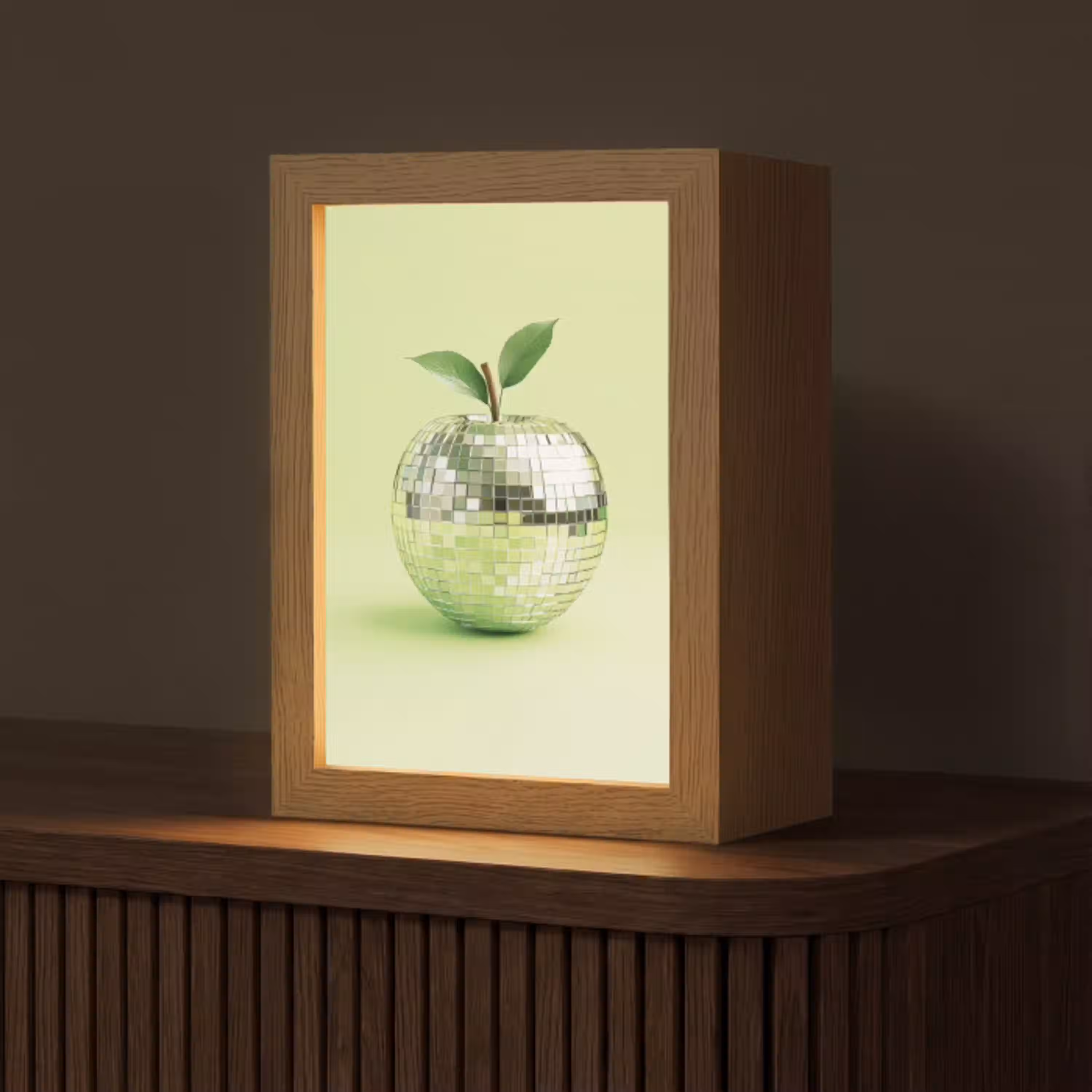 Groen - Disco - Decoratie - Appel Light Box met kabel (Tafellamp) klein -z3d_website
