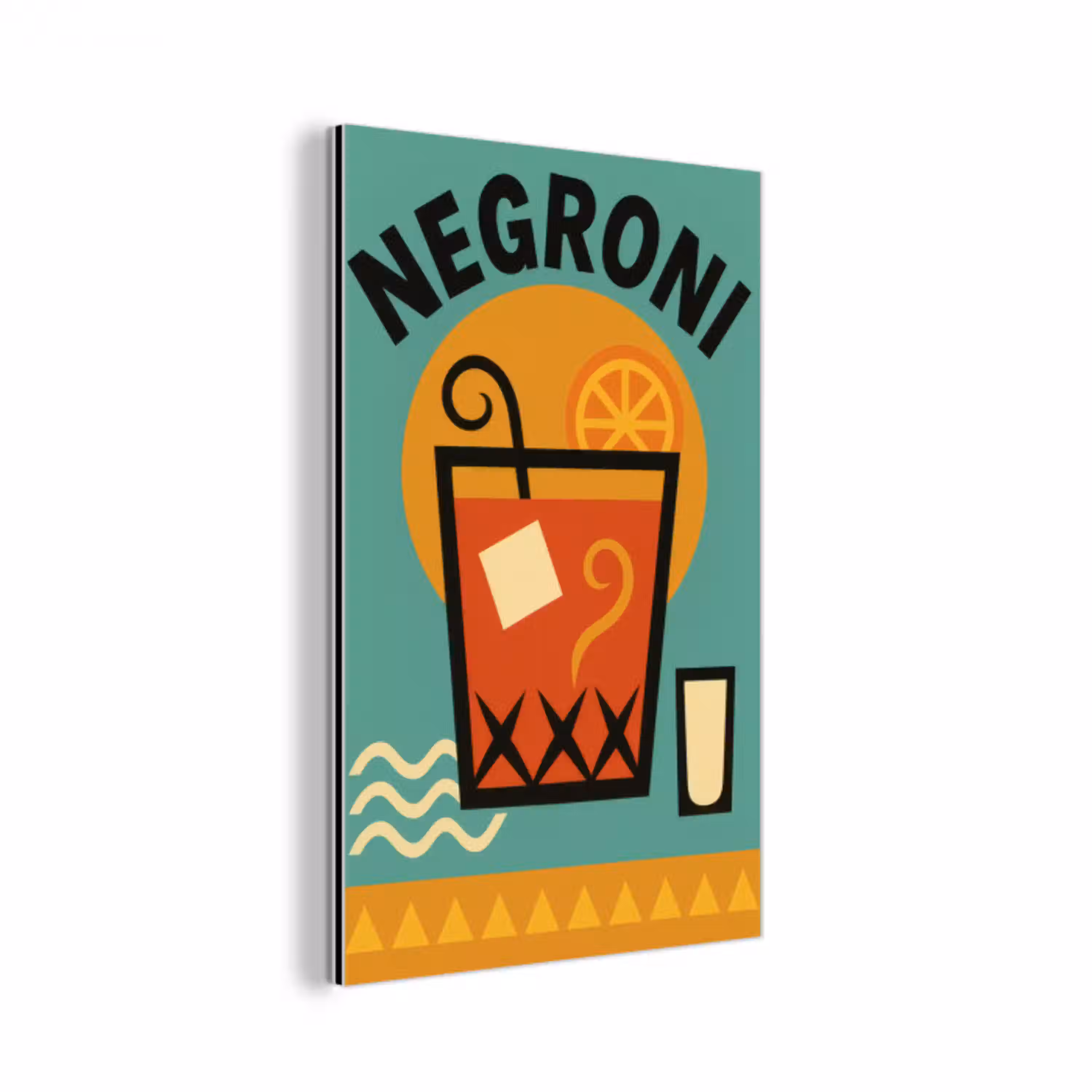 Cocktail - Negroni - Art - Sinaasappel aluminium wit klein -3d
