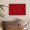 Big titties small heart - Rood - Hart canvas 2cm klein -sfeer1