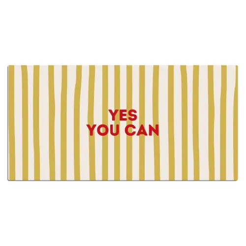 Strepen - Abstract - Yes you can - Rood Muismat XXL klein -3d_leeg