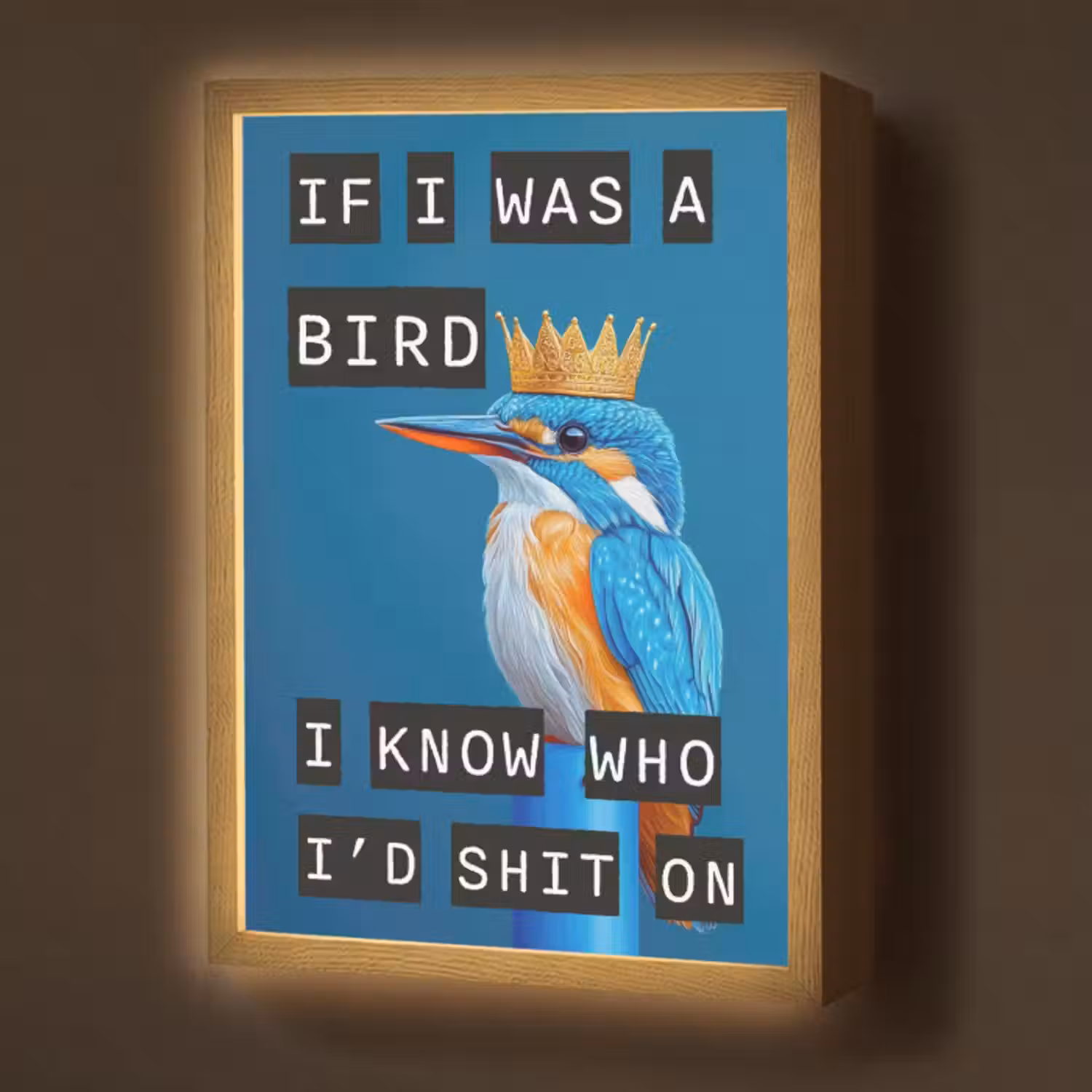 Lightbox - Wandleuchte - Vogel - Dekoration - Eisvogel - Blau