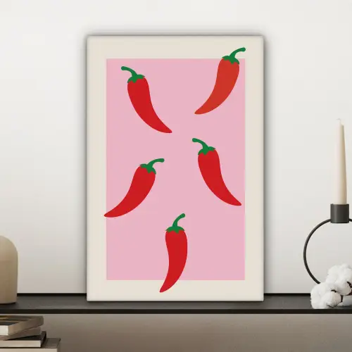 Pepers - Rood - Illustratie canvas 2cm klein -sfeer6