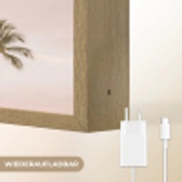 Palmbomen - Zonsondergang - Roze Light Box met batterij (Wandlamp) middel -USP_websiteoplaadbaarDE