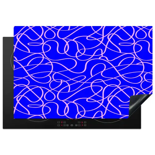 Blauw - Lijnen - Roze - Abstract Inductie beschermer vinyl 3mm klein 276 -3d