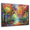 Landschap - Bos - Kleuren - Natuur Textielframe zwart klein -3d