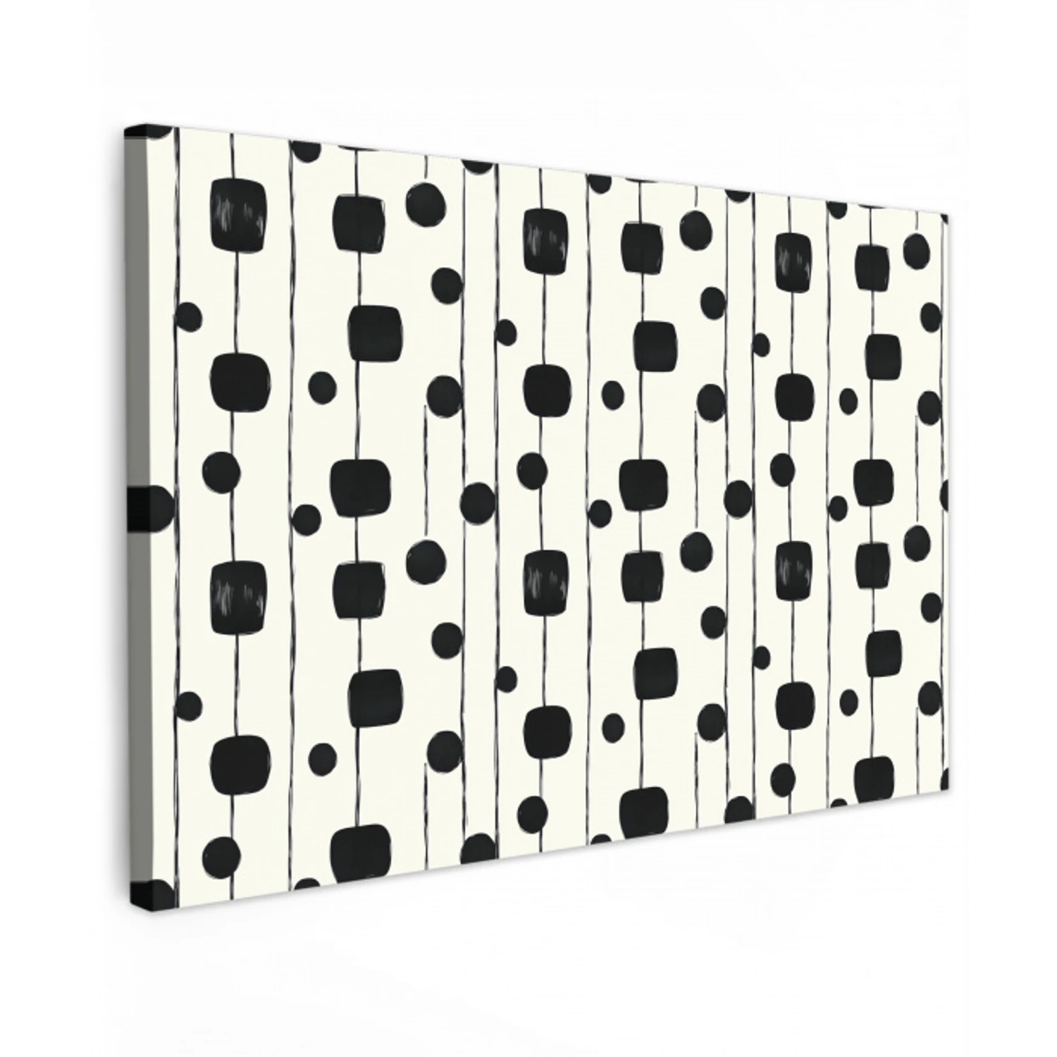 Grafisch - Modern - Zwart Tuinposter op houten frame 2 cm dik klein 845 -3d