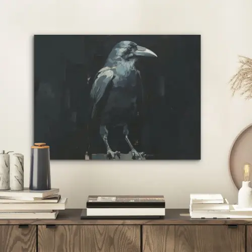 Raaf - Vogels - Zwart PET vilt klein -sfeer1
