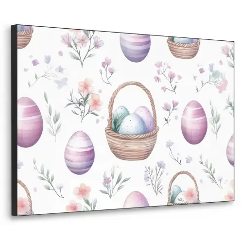 Bloemen - Paaseieren - Patroon Textielframe zwart klein -3d