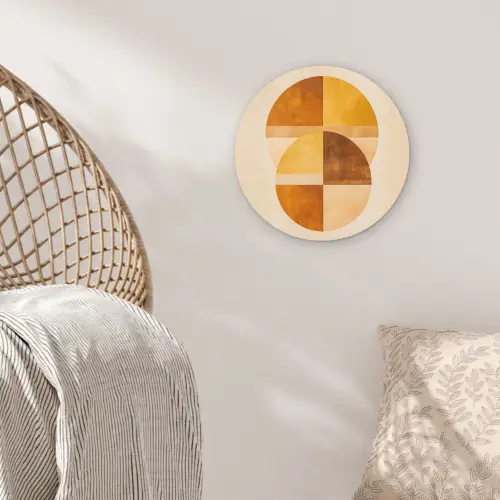 Cirkels - Geel - Minimalistisch Wandcirkel kunststof plaat 5mm dik klein -sfeer5
