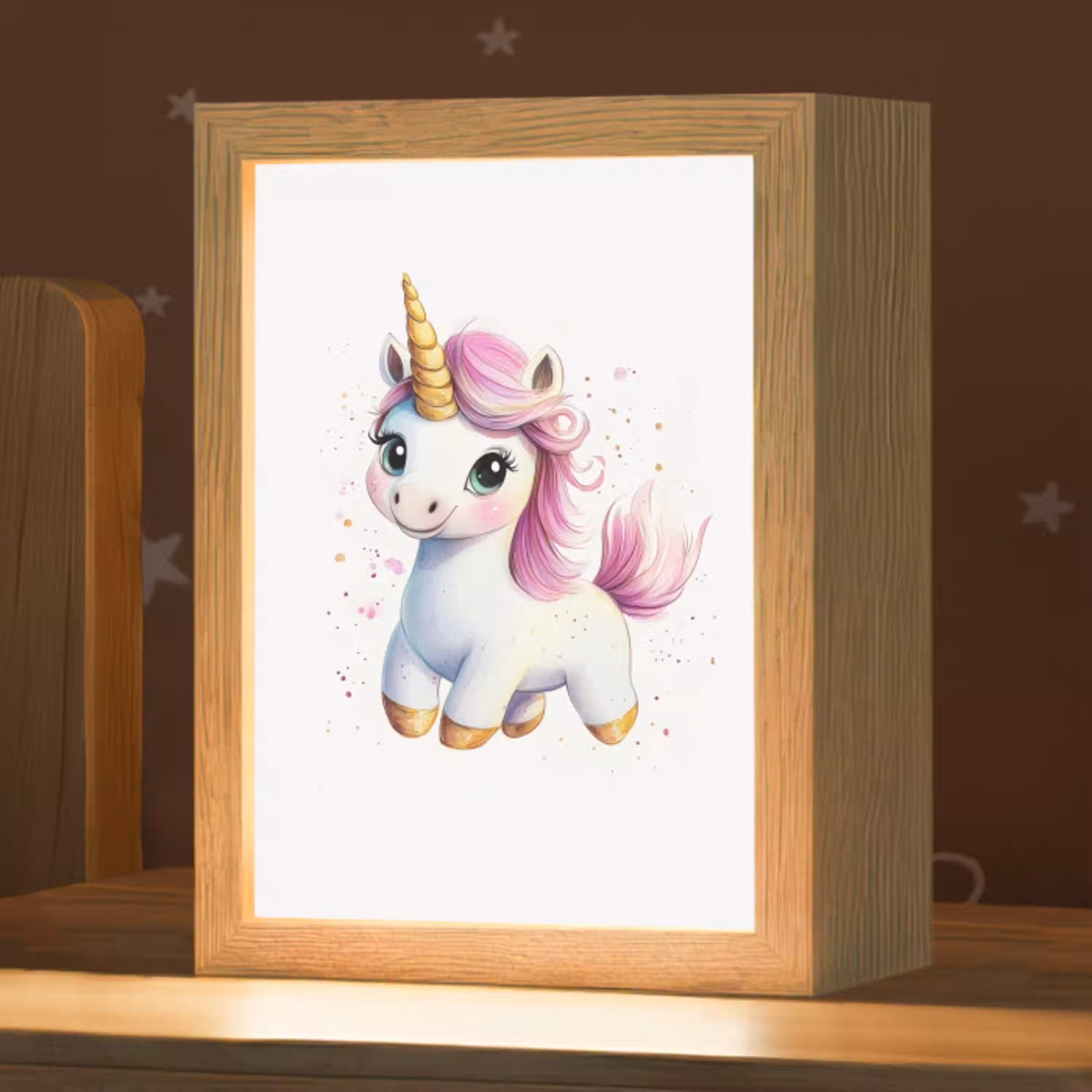 Eenhoorn - Roze - Magie Light Box met kabel klein -zzz_3d_website