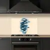 Vissen - Minimalistisch - Blauw keuken achterwand spatscherm klein -sfeer1