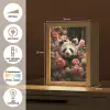 Panda - Dier - Bloemen - Natuur - Botanisch Light Box met kabel (Tafellamp) klein -USP_NL