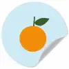 Fruit - Sinaasappel - Oranje Wandcirkel behangsticker klein -3d