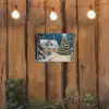 Kerst - Kerstboom - Winter - Huis - Sneeuw tuinposter los doek klein -sfeer1