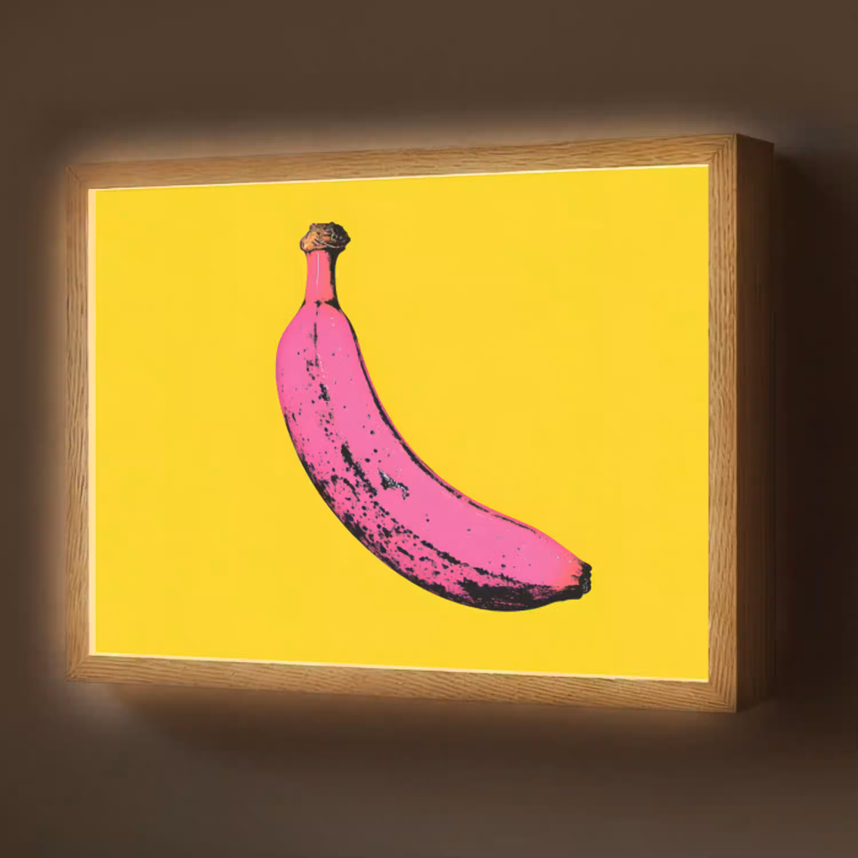 Banaan - Grafisch - Geel Light Box met batterij (Wandlamp) middel -z3d_website