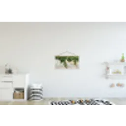 Klimop - Muur - Groen textielposter latten blank klein -kinderkamer