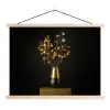 Goudbruine - Bladeren - Vaas - Herfstachtig textielposter latten blank klein -3d