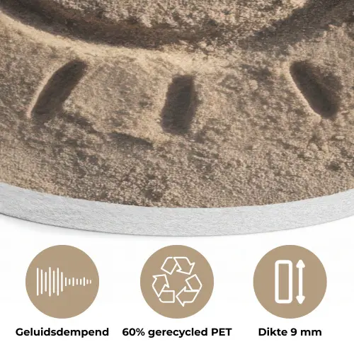 Gezichtje - Zon - Zand - Getekend Akoestische PET Vilt - Rond klein -closeup_NL