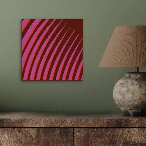 Lijnen - Rood - Beweging aluminium wit klein -sfeer2