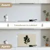 Eikenbladeren - Beige - Groen - Golvende randen keuken achterwand spatscherm klein -voor_na_FR