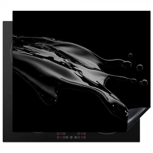 Zwart - Splash - Water Inductie beschermer vinyl 3mm middel -3d