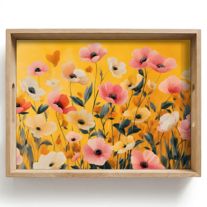 Bloemen - Veld - Geel Dienblad Rechthoek middel -z3d_shopping