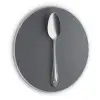 Zilver - Metaal - Lepel Akoestische PET Vilt - Rond klein -3d