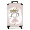 Prinses op gekleurde achtergrond met hartjes NBS - Handbagage koffer - Unisex middel -productfoto_recht