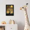 Boom - Maan - Bloemen - Goud - Kunst fotolijst zwart zonder passe partout klein -usfeer4_kinderkamer
