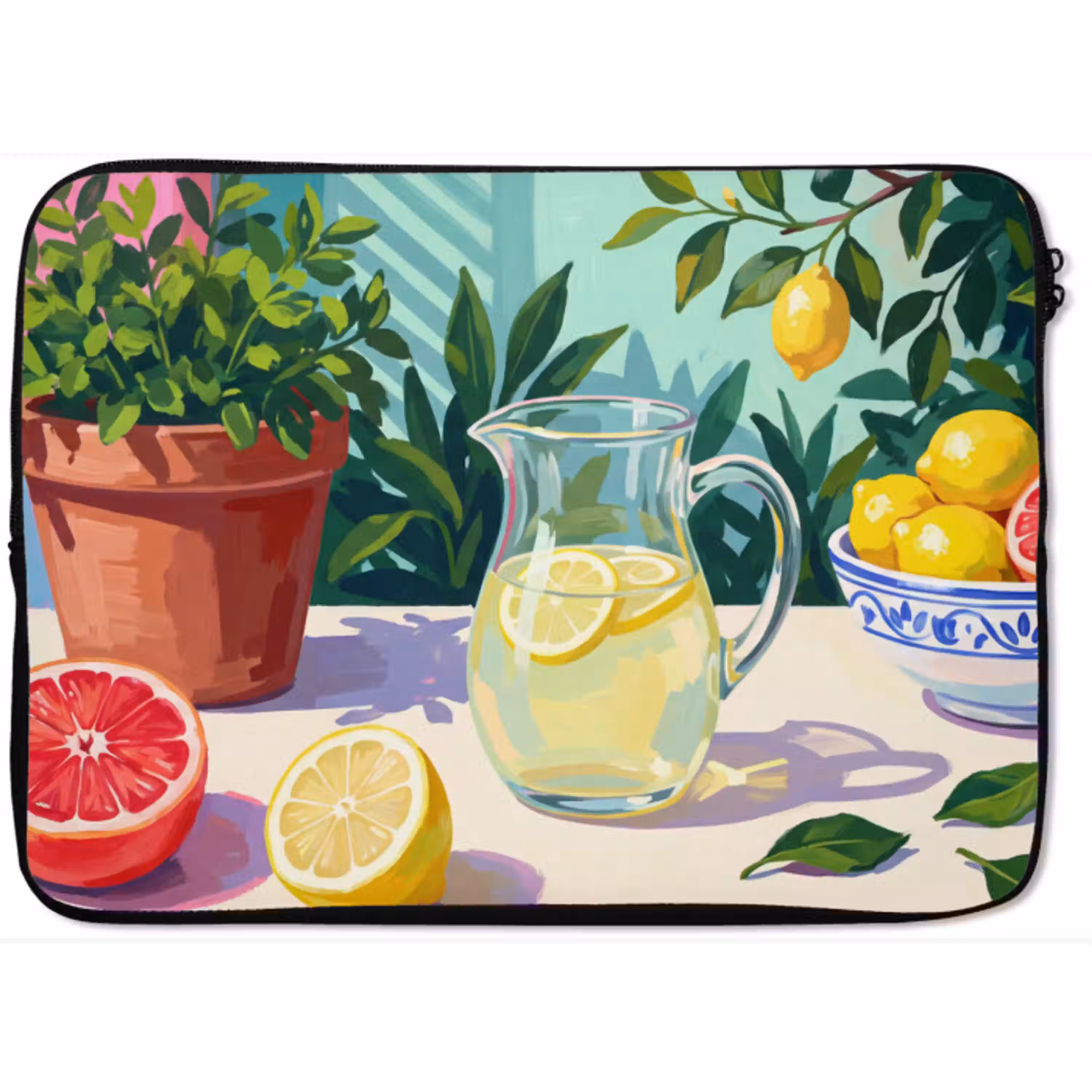 Citroen limonade zomer laptophoes neopreen klein -zkaufland3dotto