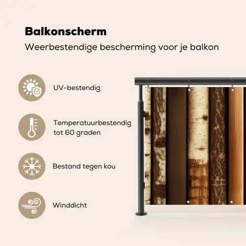 Hout - Planken - Natuurlijk Balkonbeschermer Duitsland klein -specs_NL