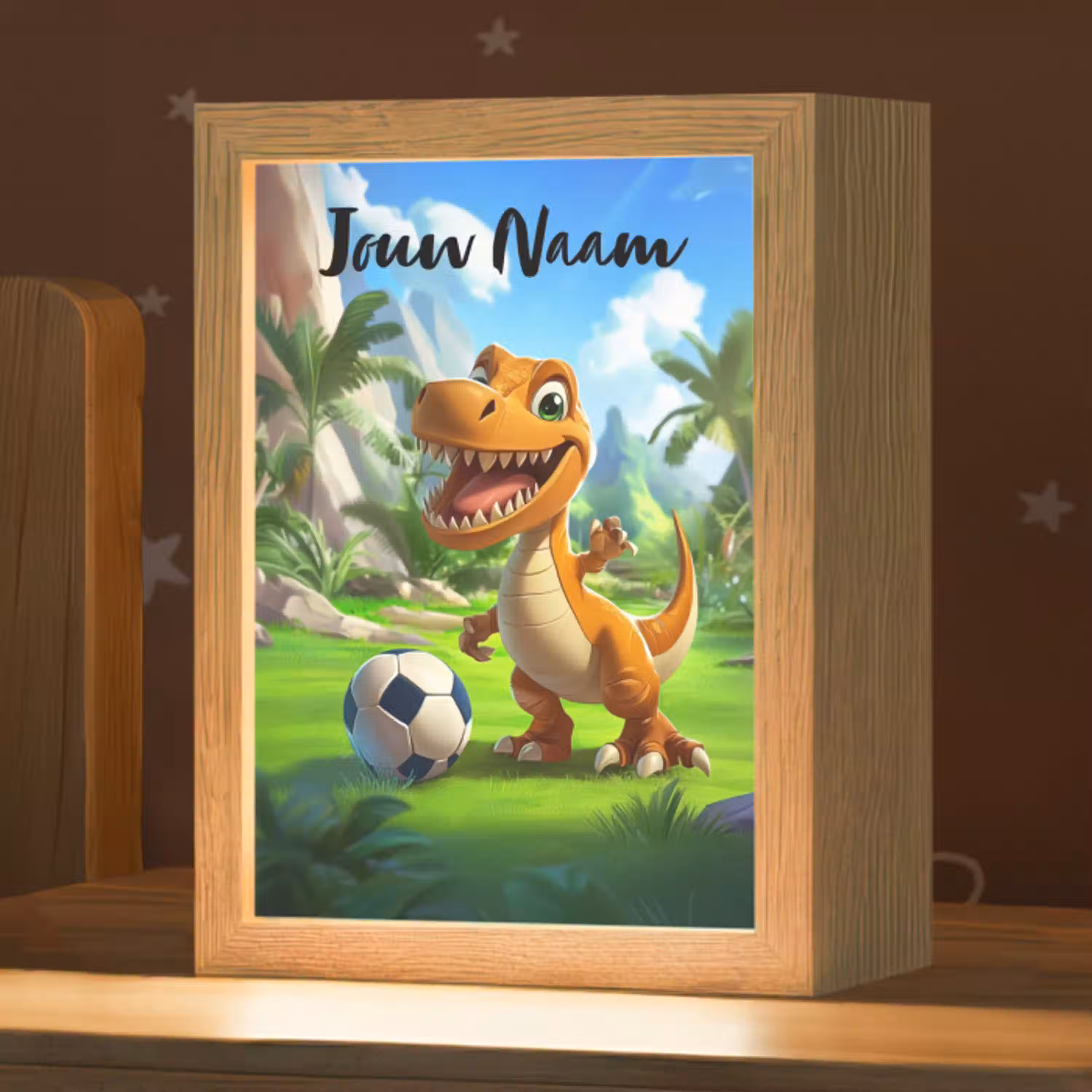 Dino - Voetbal - Groen Light Box met kabel (Kinderlampje) klein -zzz_3d_website