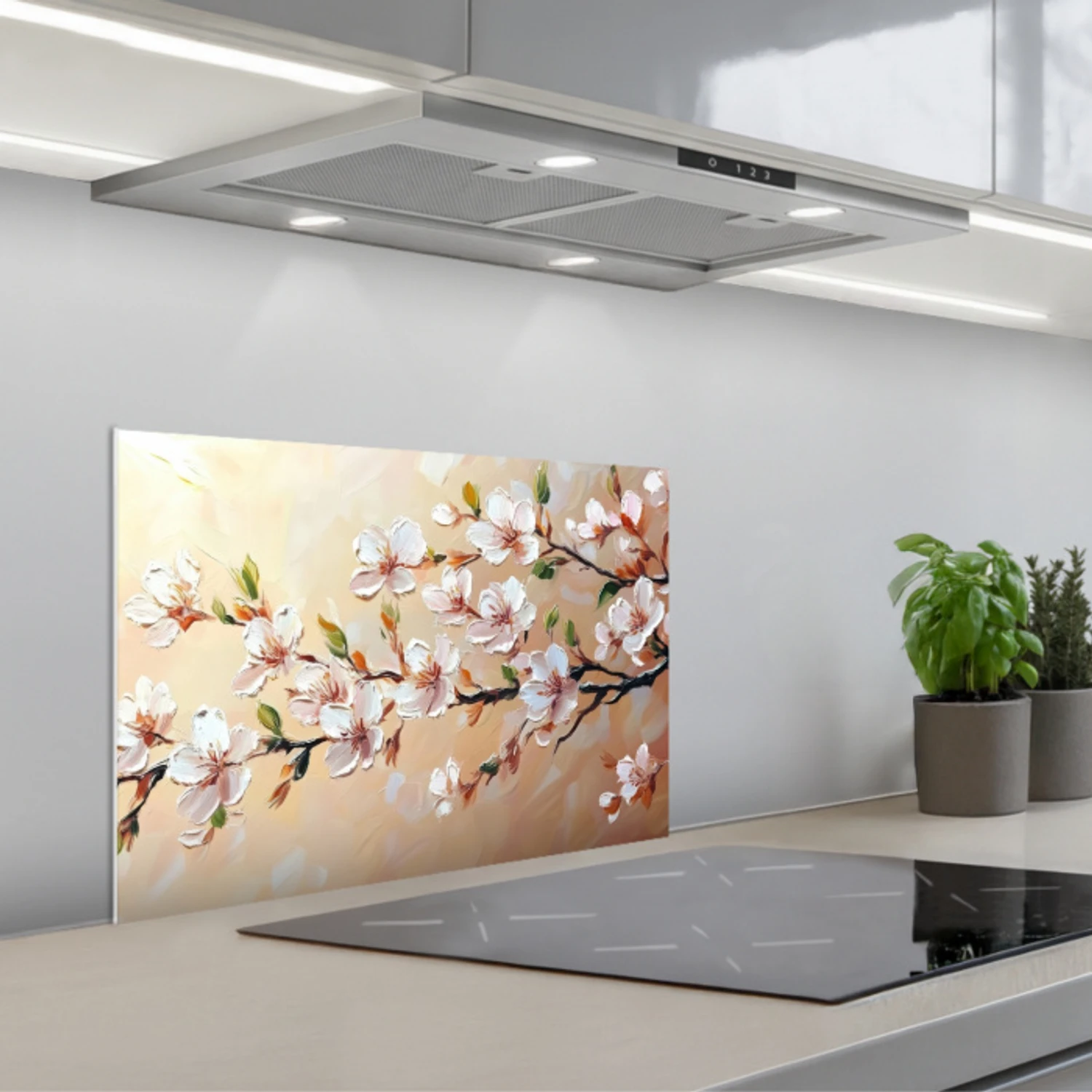 Bloesemtakken - Schilderachtig - Roze keuken achterwand spatscherm klein -3d_schuin