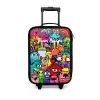 Knallende gekleurde monsters Kinderkoffer - Zwart klein -3d