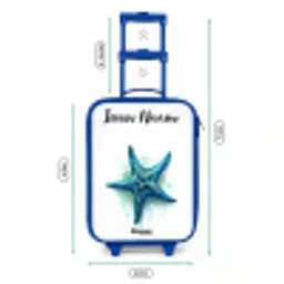 Blauwe Zeester op Witte Achtergrond Kinderkoffer - Blauw klein -productfoto_formaten