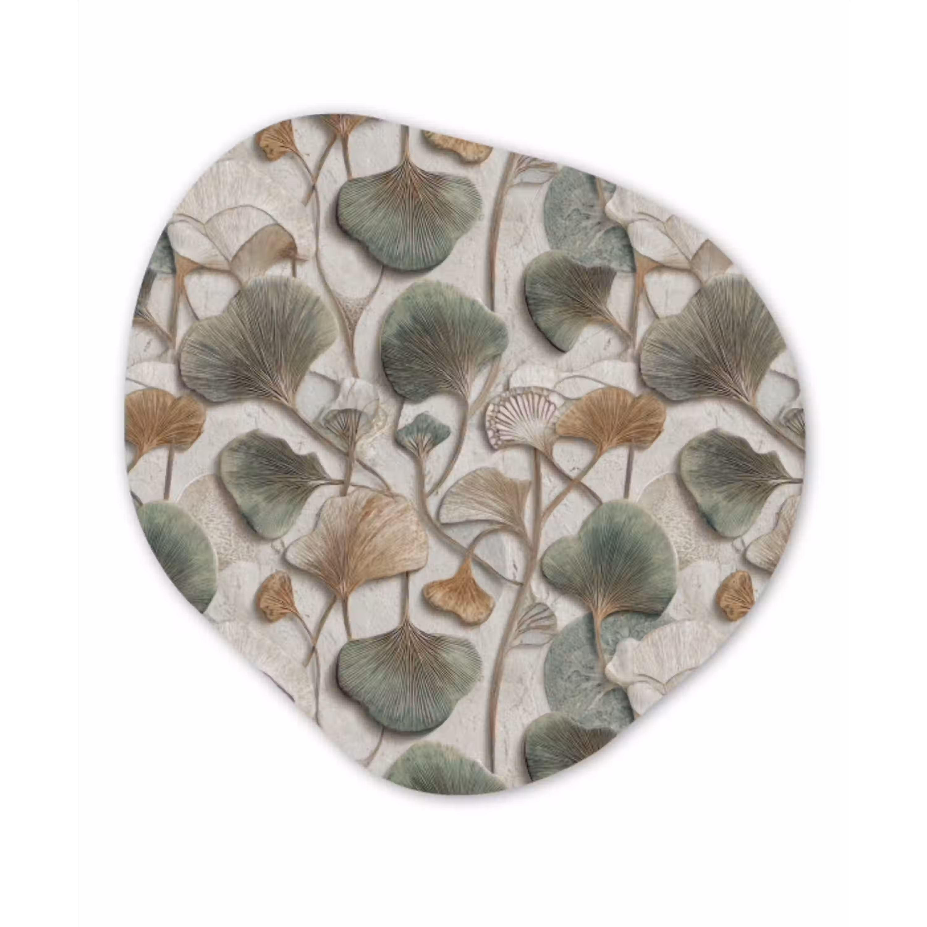 Elegant - Bladeren - Groen Wandcirkel Organisch Forex 3mm klein 629 -3d