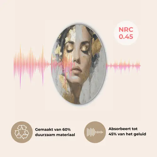 Sierlijk - Vrouw - Goud - Ogen Akoestische PET Vilt - Rond klein -USP_NL