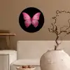Vlinder - roze - Elegant Wandcirkel behangsticker klein -sfeer1